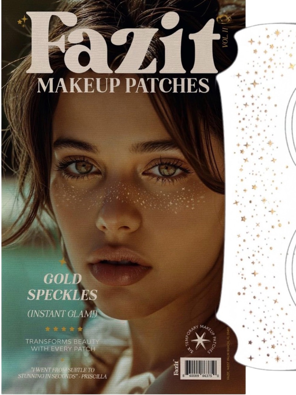 Fazit Gold Makeup Patches Glitter Freckles Temporary Tattoo